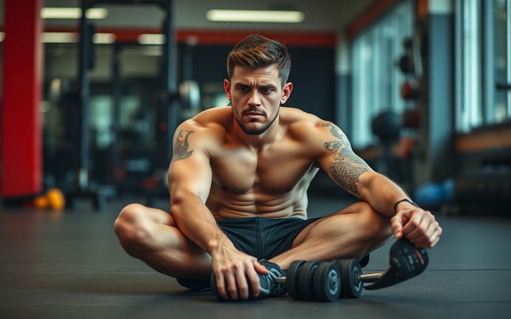 رجل يشعر بإرهاق شديد بعد التمرين